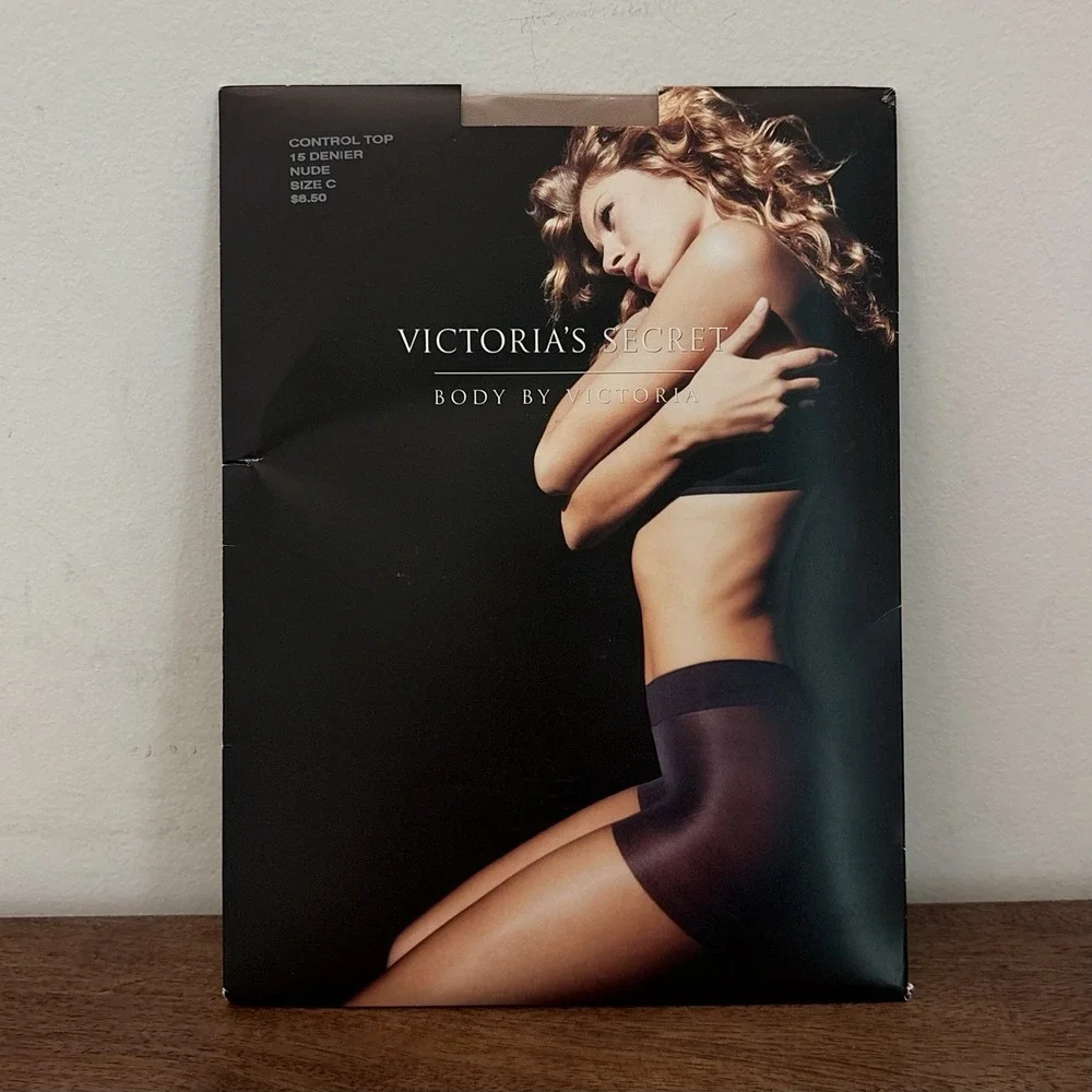Victoria's Secret Body By Victoria Control Top Pantyhose Size C Nude NWT